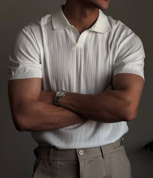 White Old Money Polo T-Shirt