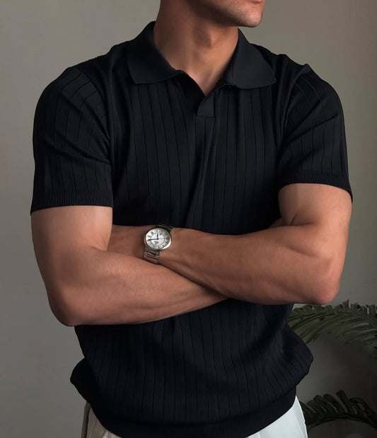 Black Old Money Polo T-Shirt