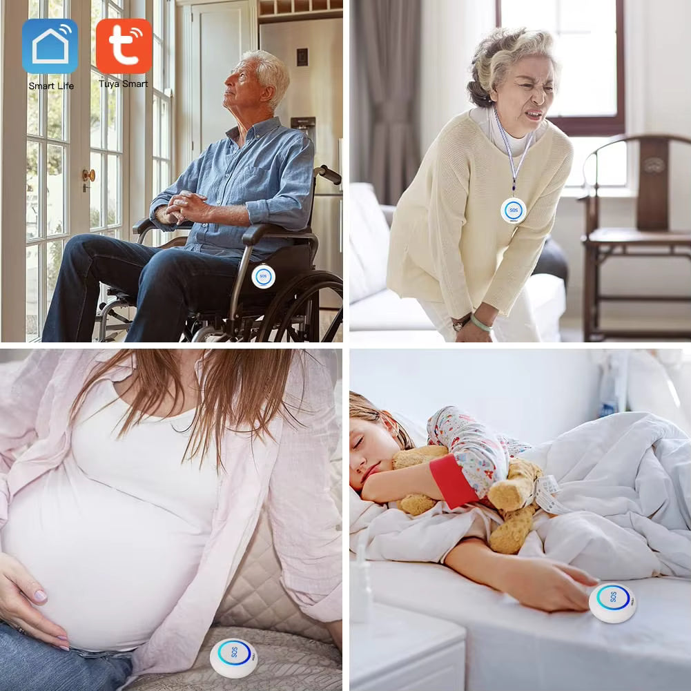 Tuya Smart WiFi SOS Emergency Button – Elderly Care, Personal Safety & Home Security Alarm