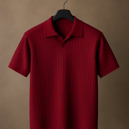 Maroon Old Money Polo T-Shirt