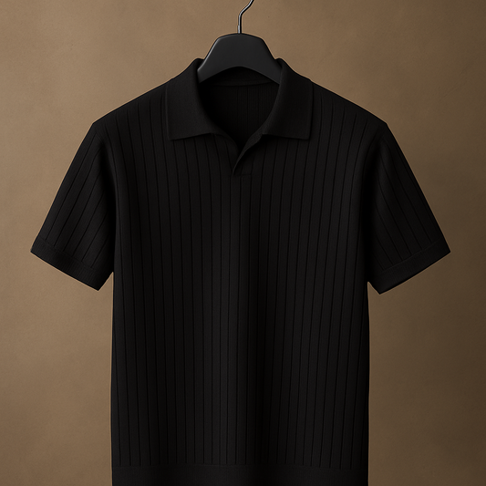 Black Old Money Polo T-Shirt