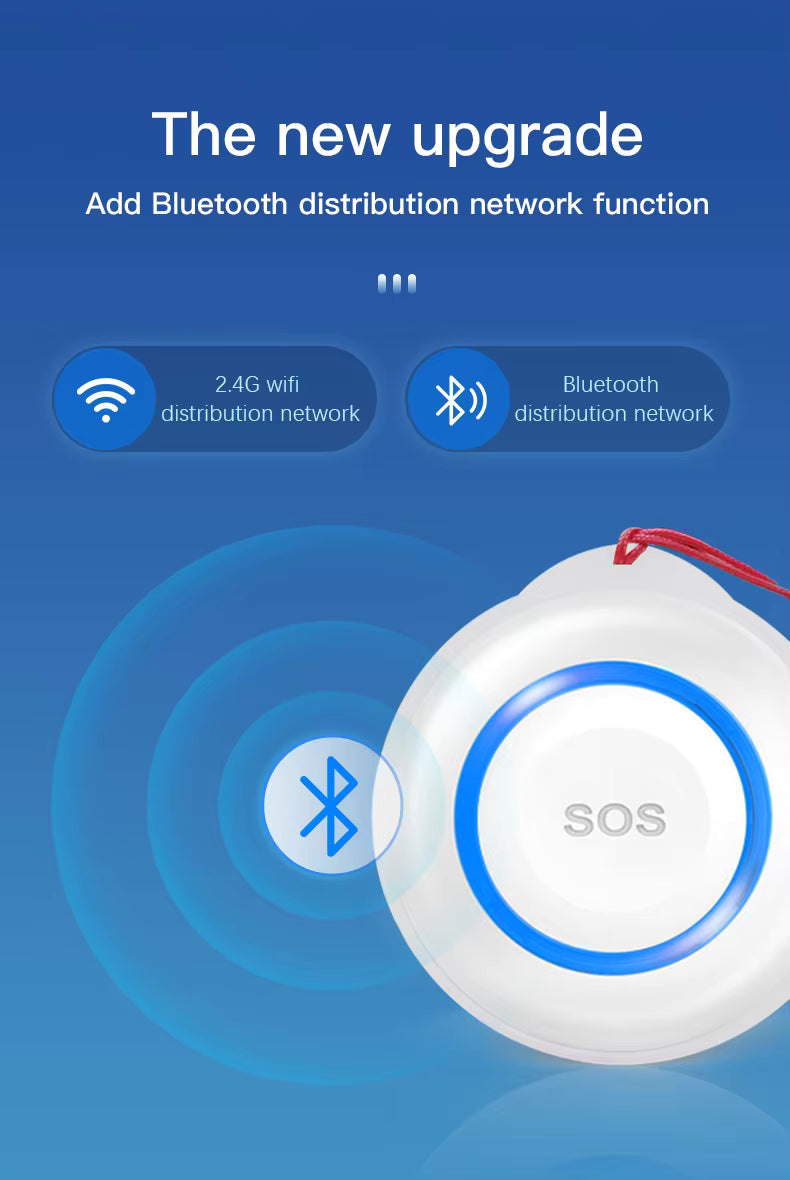 Tuya Smart WiFi SOS Emergency Button – Elderly Care, Personal Safety & Home Security Alarm