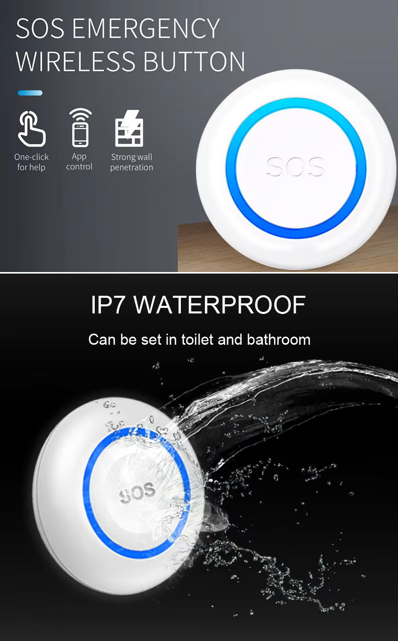 Tuya Smart WiFi SOS Emergency Button – Elderly Care, Personal Safety & Home Security Alarm